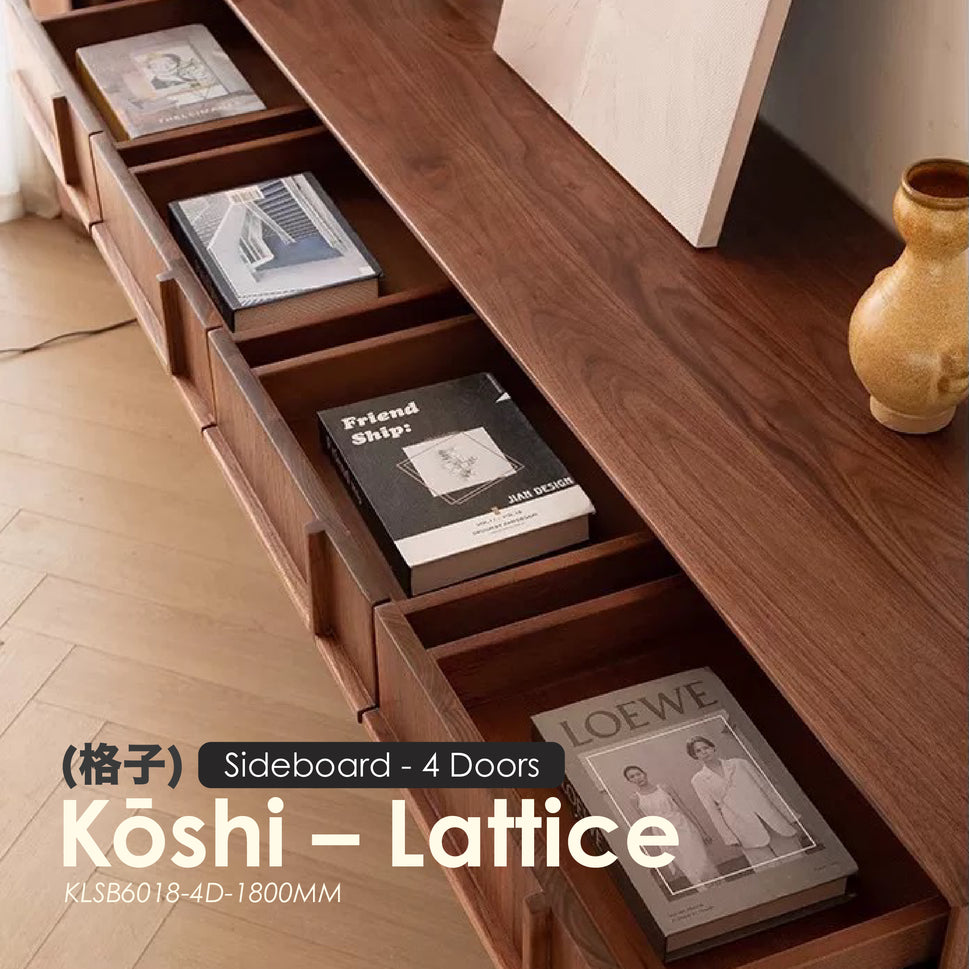 Kōshi(格子) — Lattice [Sideboard 4 Doors]